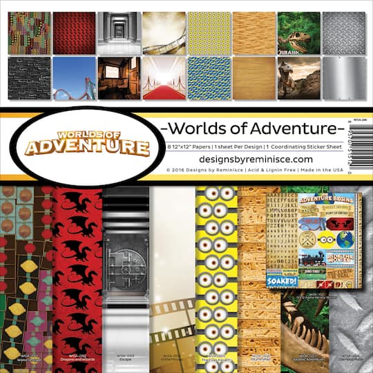 Reminisce Collection Kit 12&#x22;X12&#x22;-Worlds Of Adventure